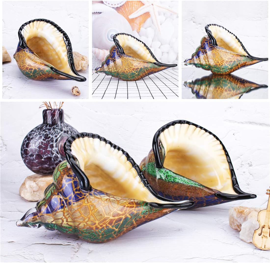 QFkris Glass Conch Figurines - Unique Home Decor