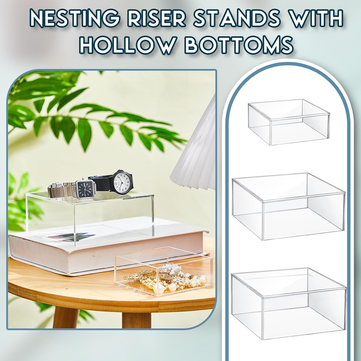Jerify 12 Pcs Acrylic Risers for Party Display