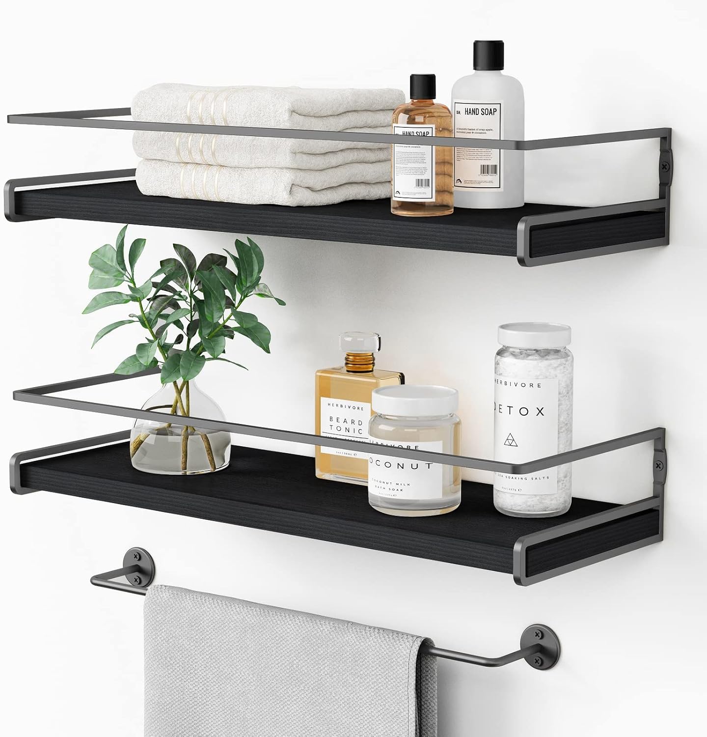 Forbena Floating Shelves Set of 2 for Bathroom and Kitchen