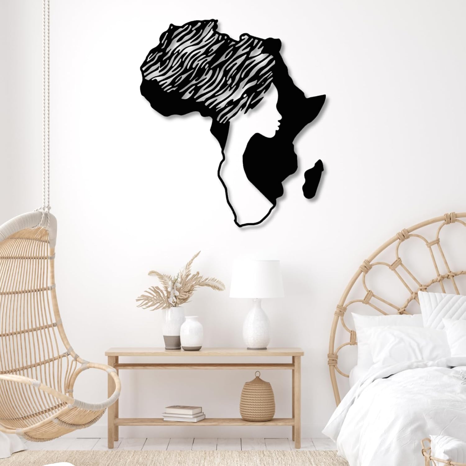 Yemwot African Woman Gold Metal Wall Art 29x33