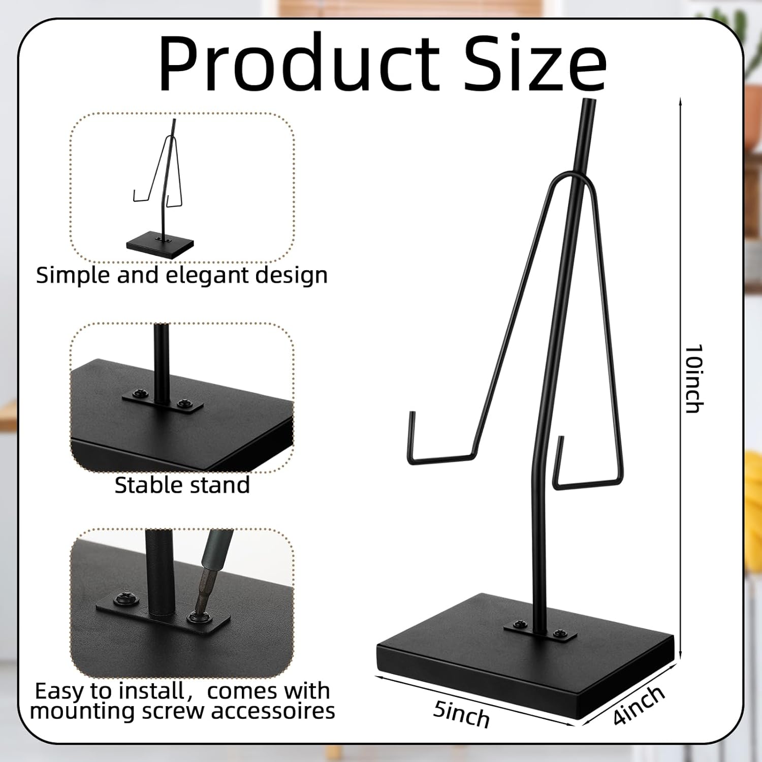 Black Metal Frame Holder for Home Decor Display Stand