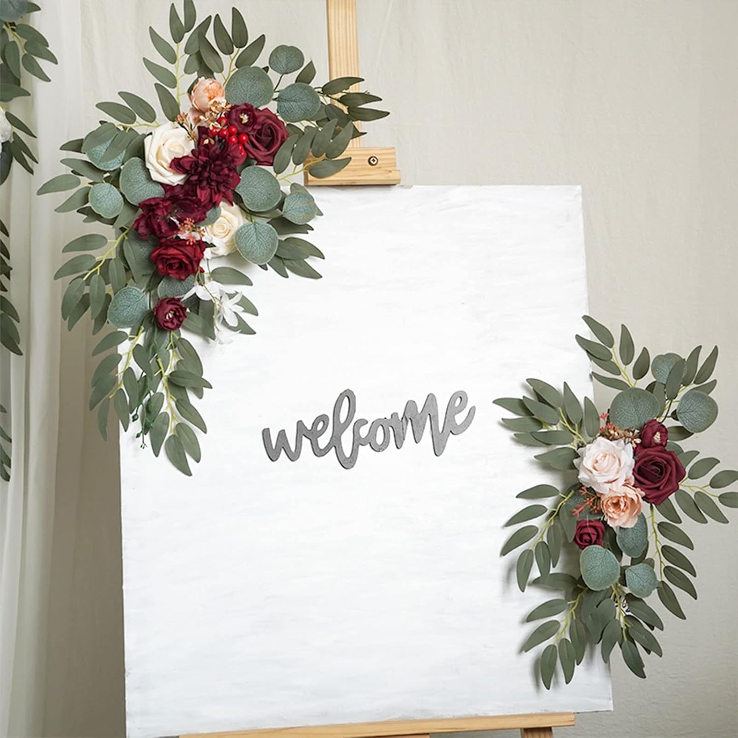 SUNFECILI Wedding Arch Flowers Decor Swag