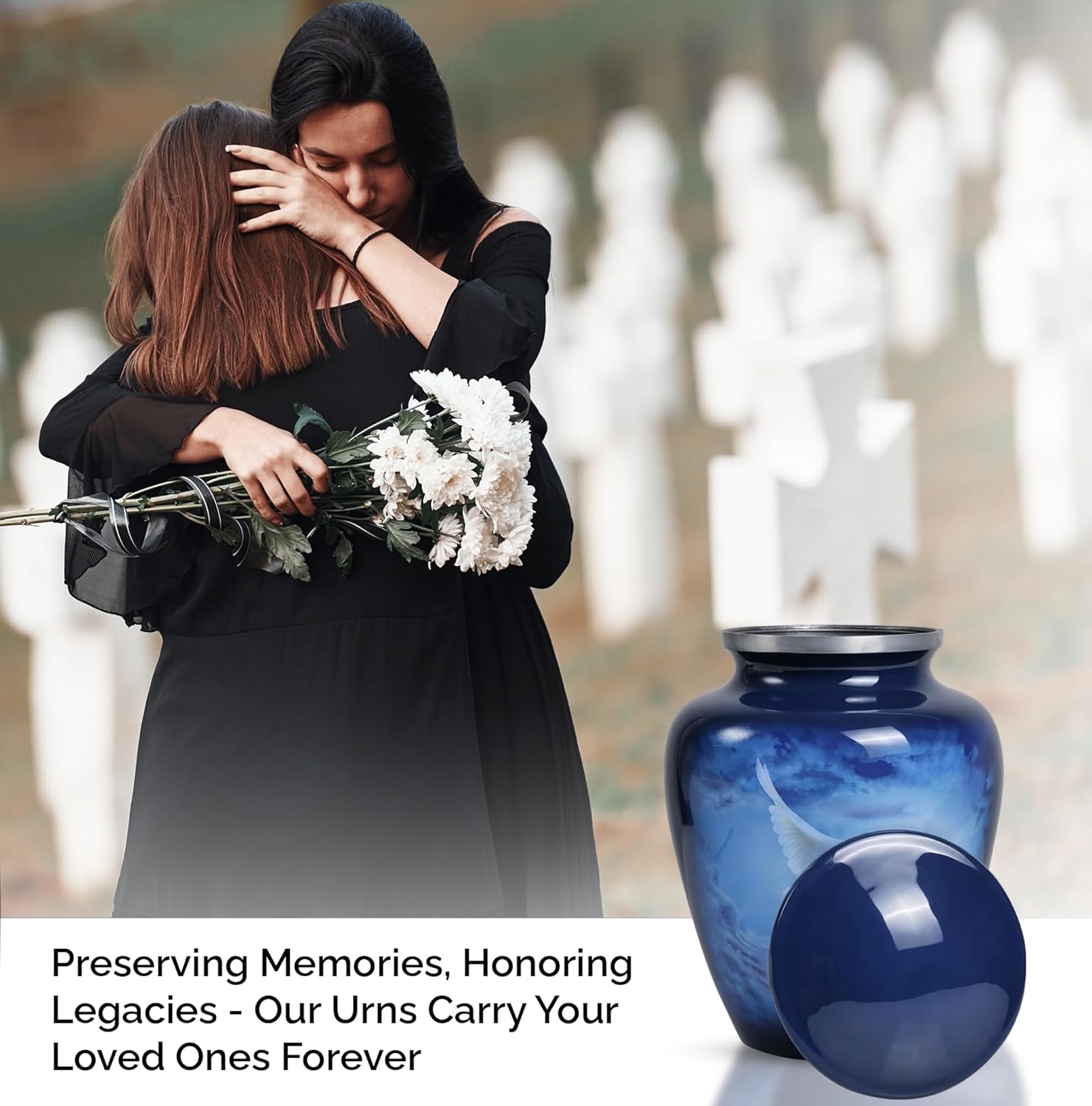 YATSKIA Peace Dove Ash Urn - Large Metal Decorative Memorial Cremation Urn for Mom Dad