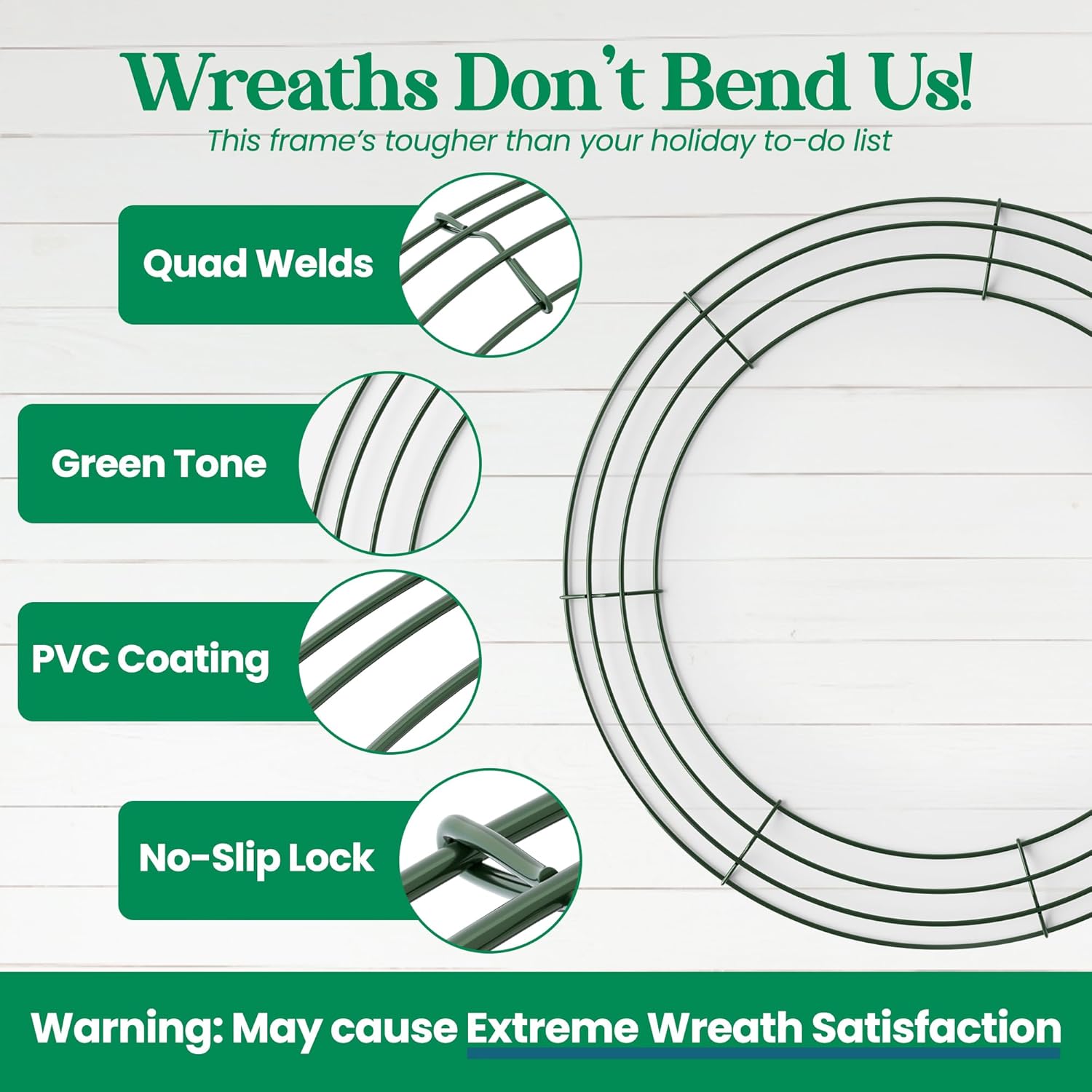 2-Pack 14 Inch Round Metal Wreath Frame