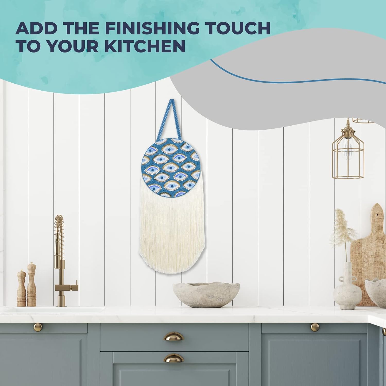 Walbrook Evil Eye Wall Decor - Boho Beaded Turkish Style