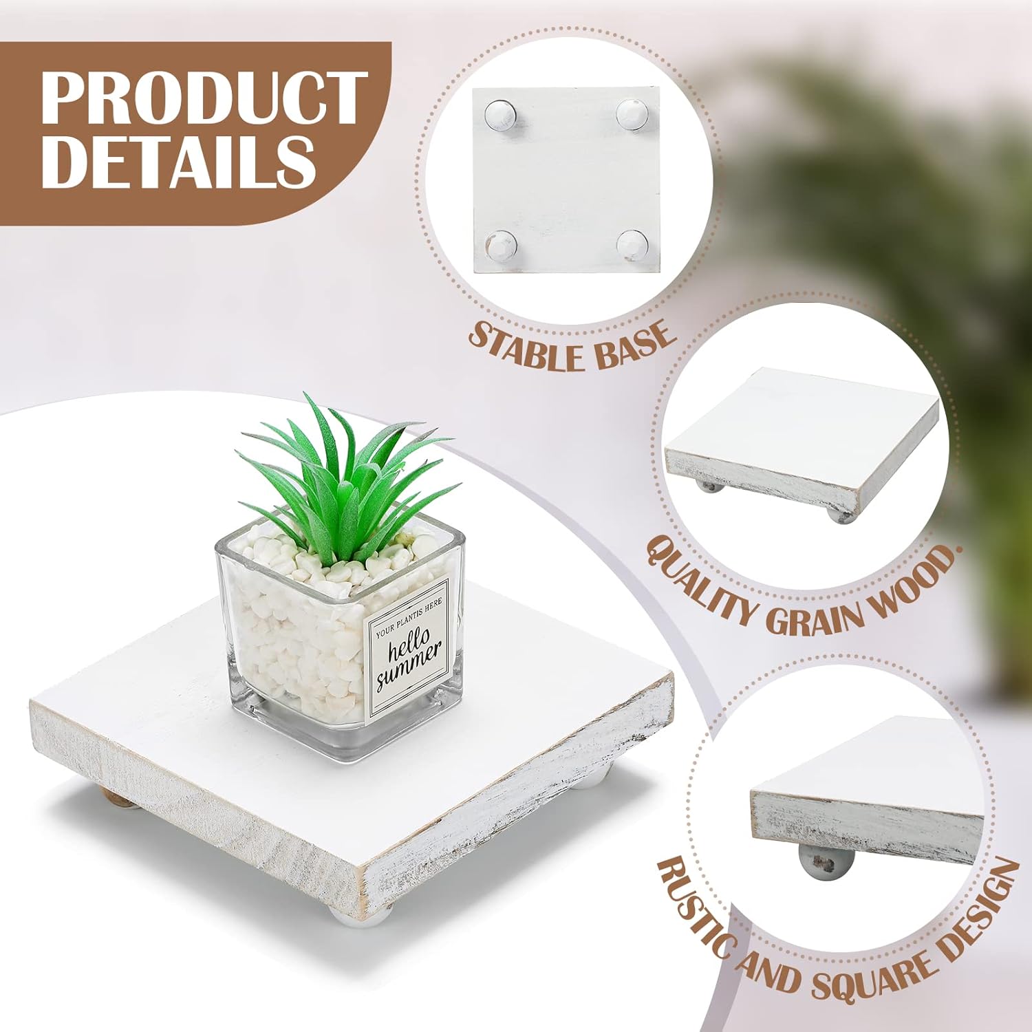 Chunful Set of 3 Whitewash Wood Risers