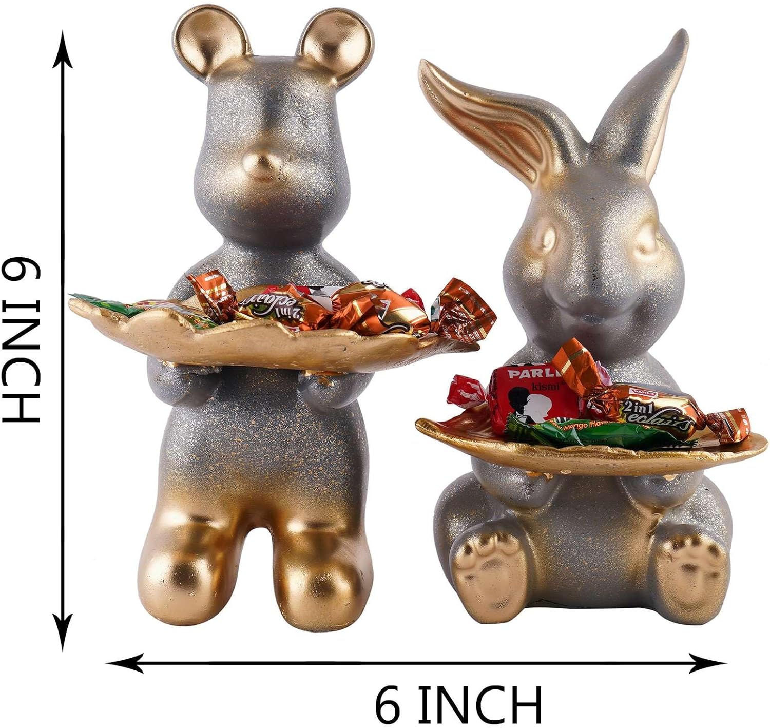 Iconic E Craft Set of Two Decorative Rabbit Statues