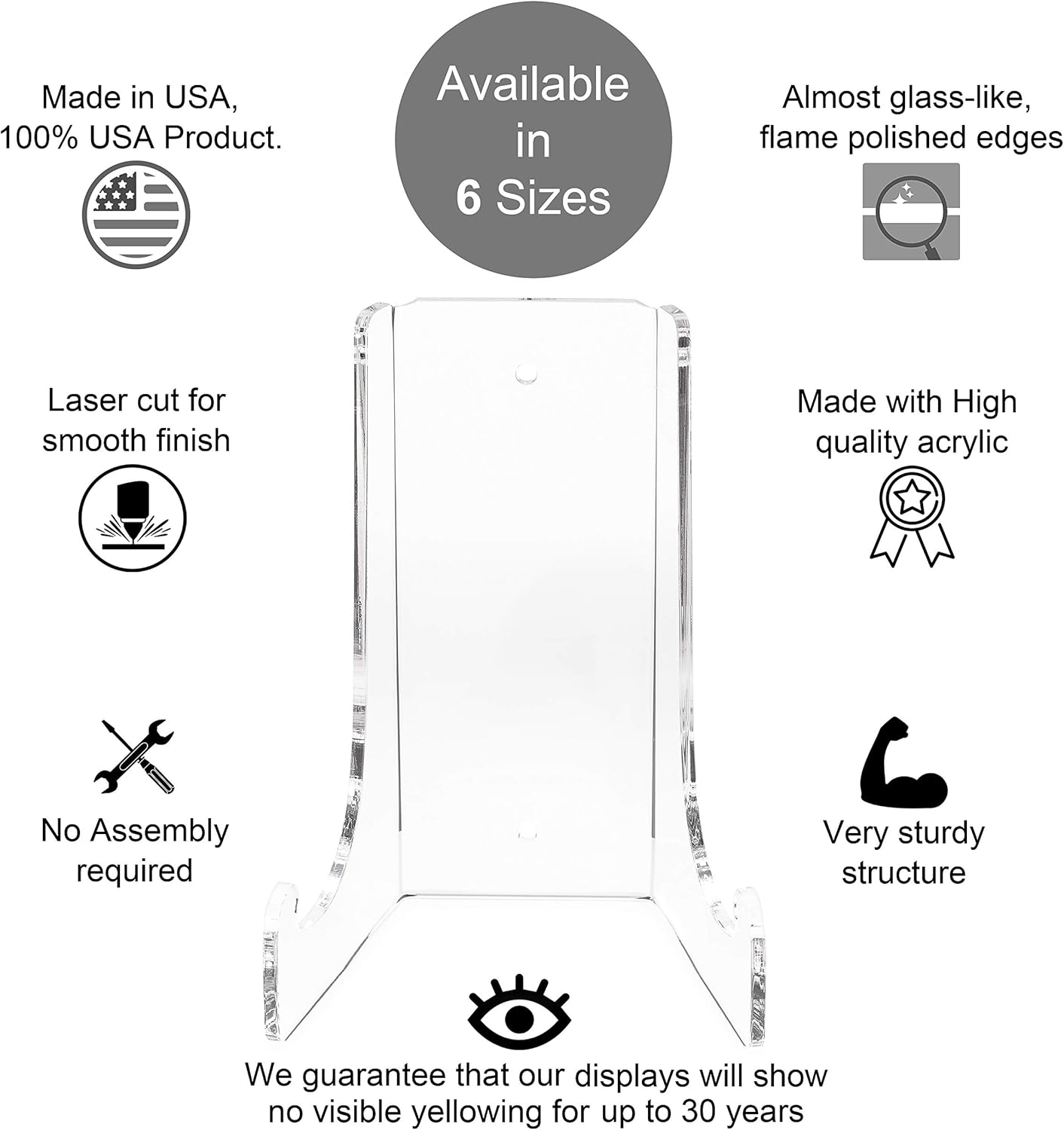 Clear Choice Double Bend Acrylic Easel Stand 65 H 316 Thick