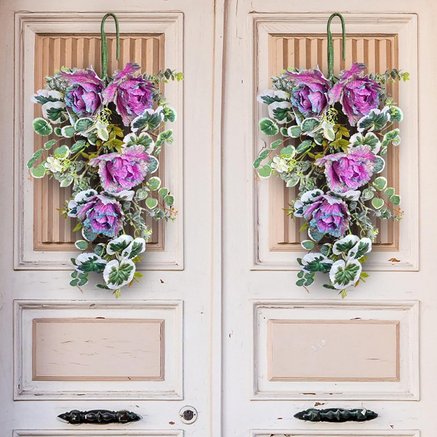 DULRLLY Sunflower Teardrop Swag Door Wreath 275 Inch