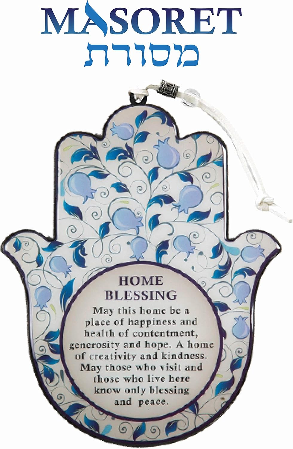 Epoxy Hamsa Wall Hanging with Purple Pomegranates Motif