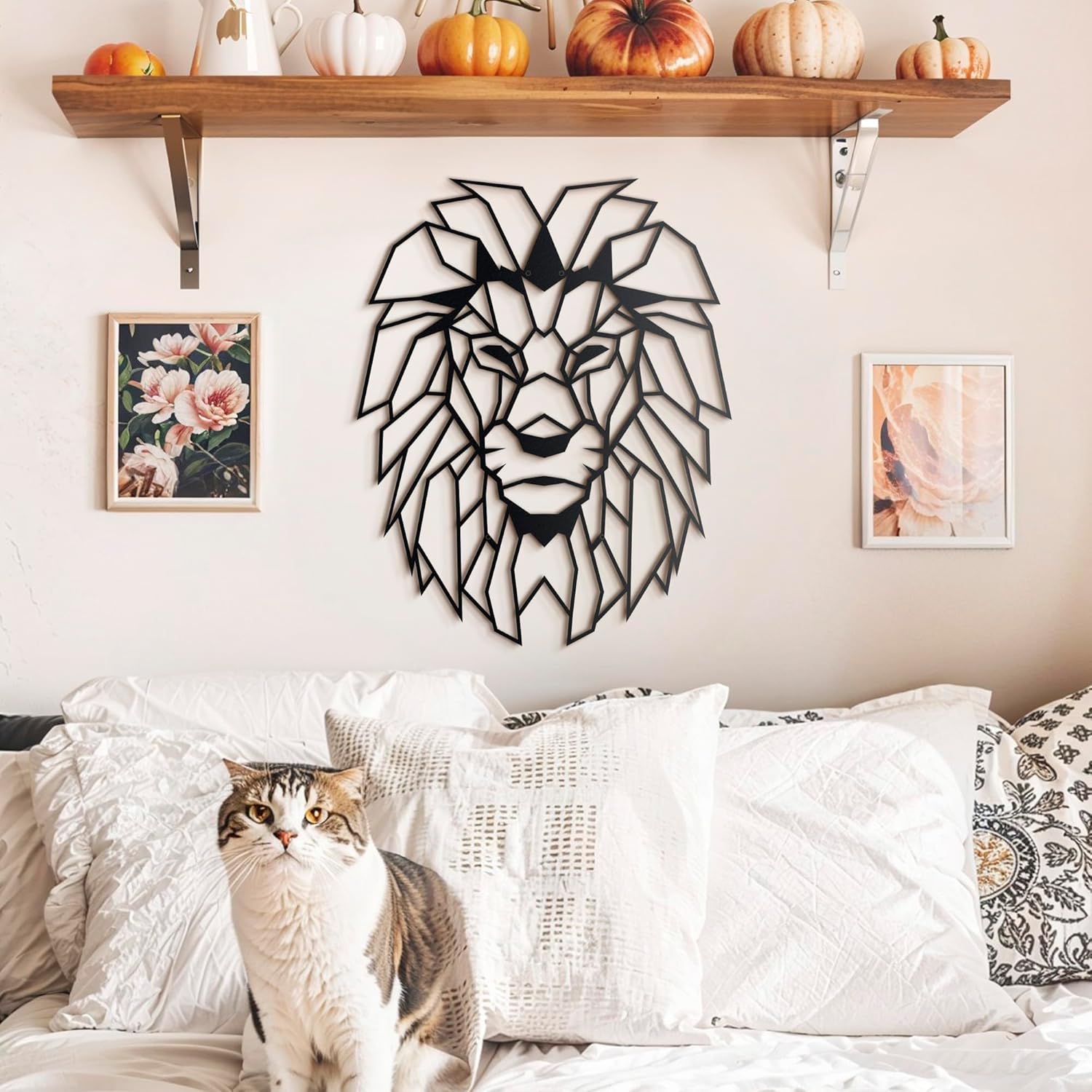 Lion Head Wall Mounted Metal Art Sculpture - Modern Design