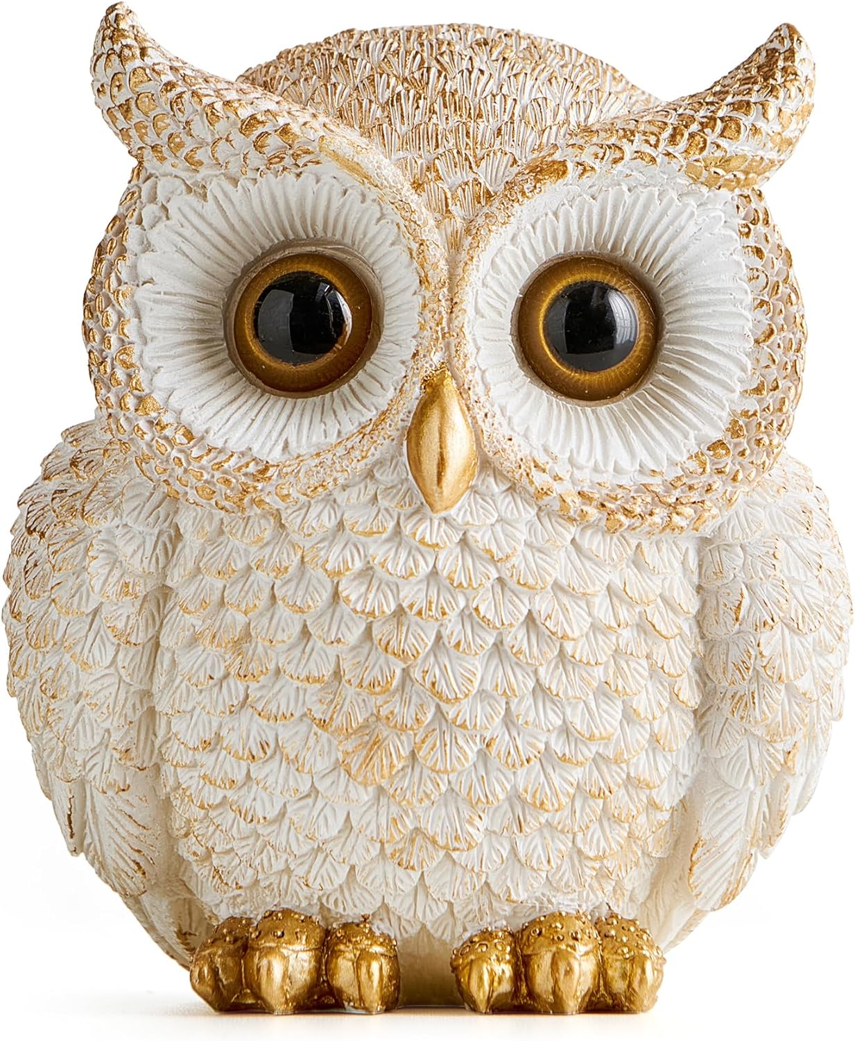 Octdays White Owl Statue Decor for Home Office Living Room