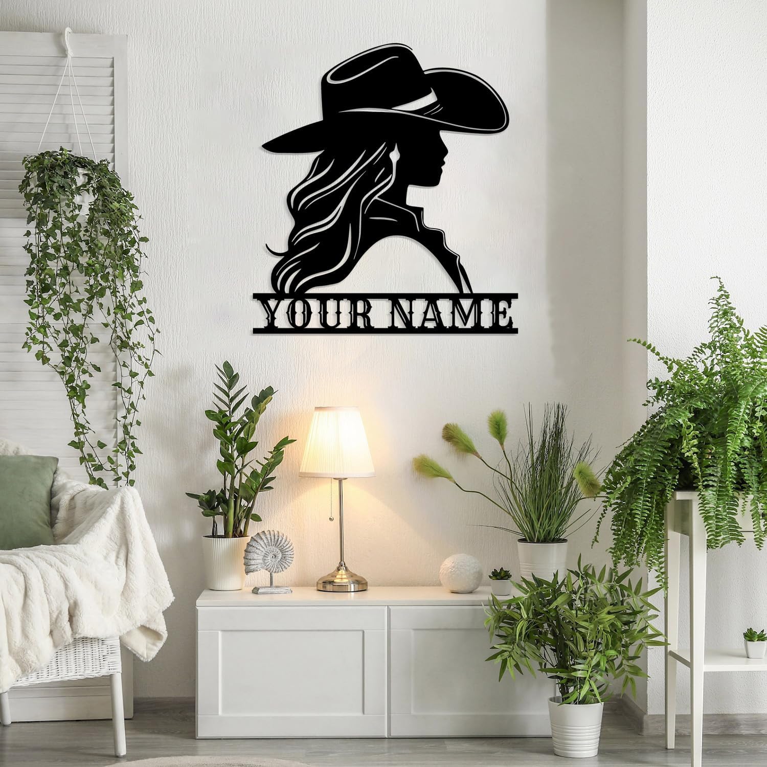 Custom Cowgirl Riding Horse Metal Wall Art