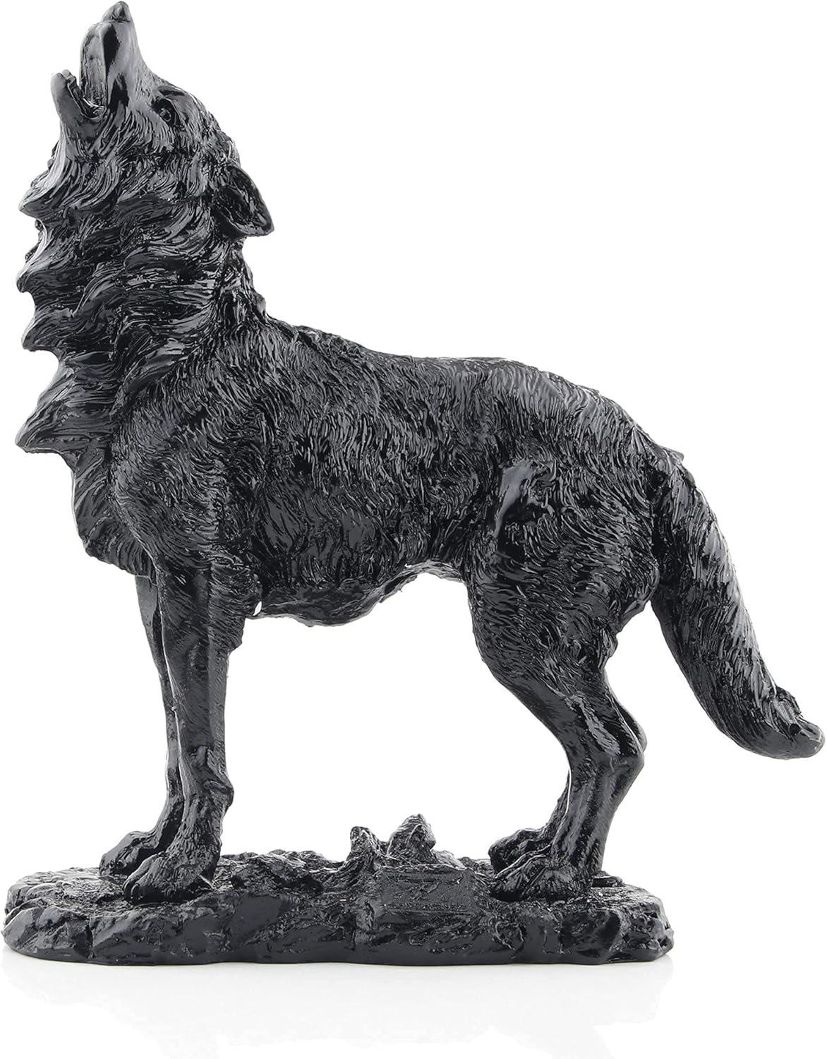 Black Howling Wolf Statue Home Decor Figurine