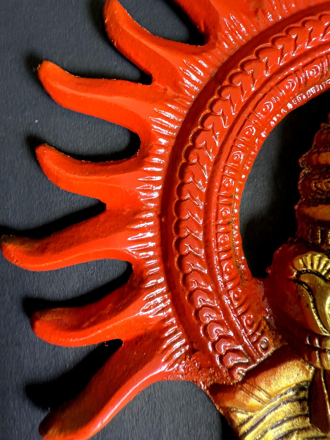 Ganesha Wall Hanging Decor 8 Inch Brass Sculpture