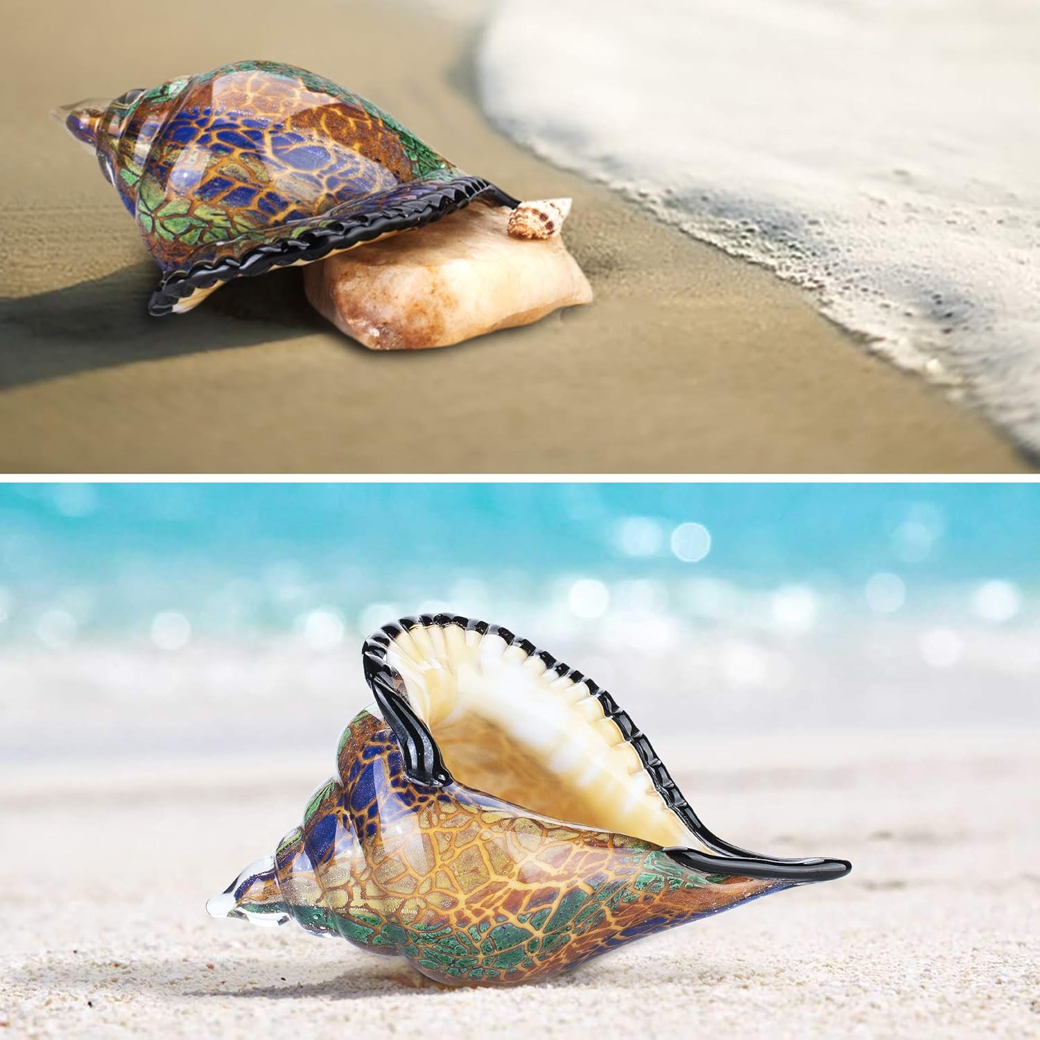 QFkris Glass Conch Figurines - Unique Home Decor