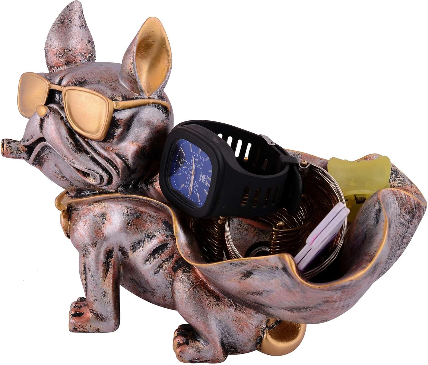 Cute Cool Dog Sculpture with Plate for Home Decor 1