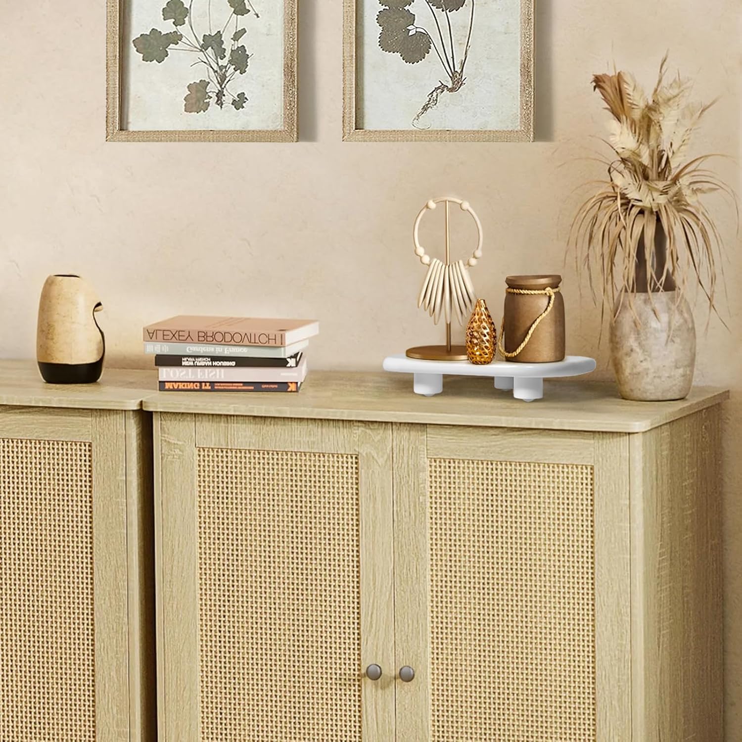 Sopicoz 9 Inch White Wooden Display Riser Stand