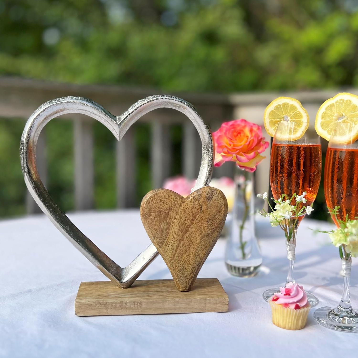 WHW Eternity Double Heart Figurine 9 Inches