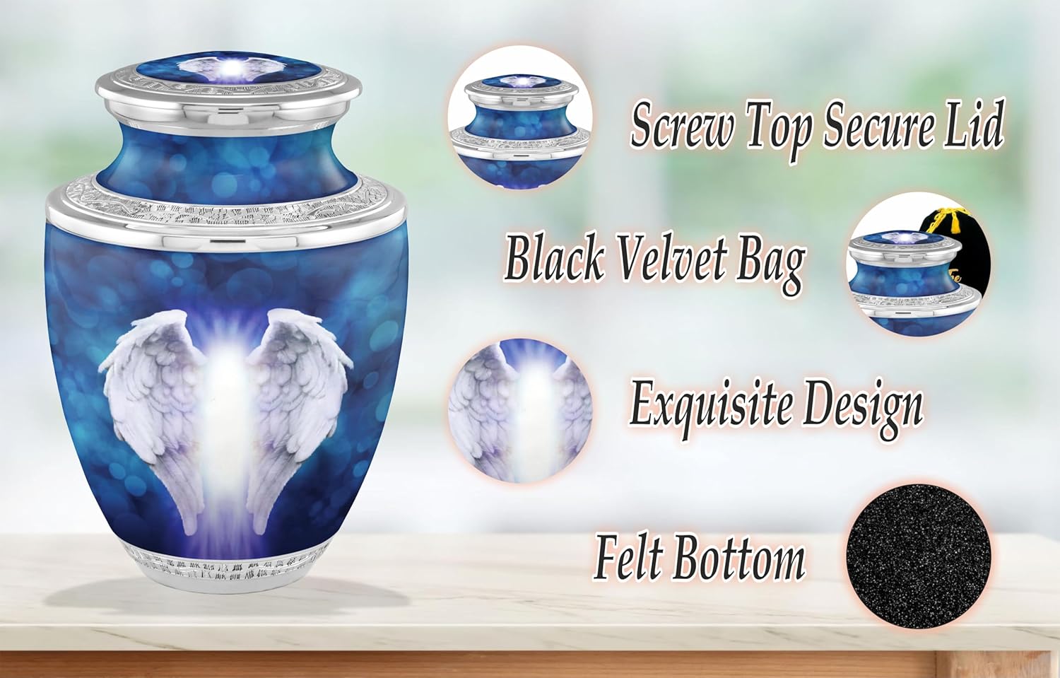 Angel Wings Cremation Urns for Adult Ashes