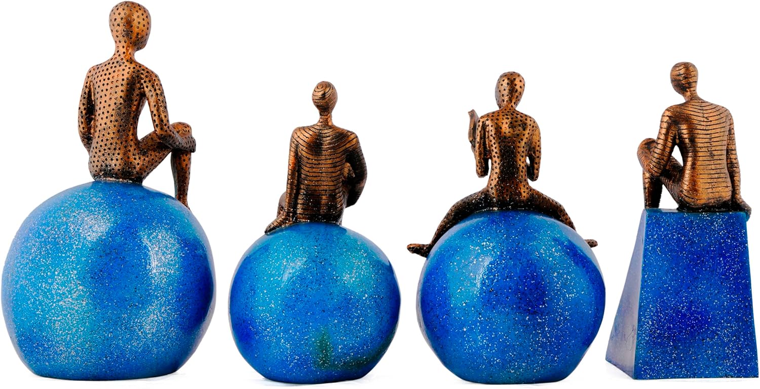 Heritage Handicraft Resin Man Sitting Ball Figurine Set of 4