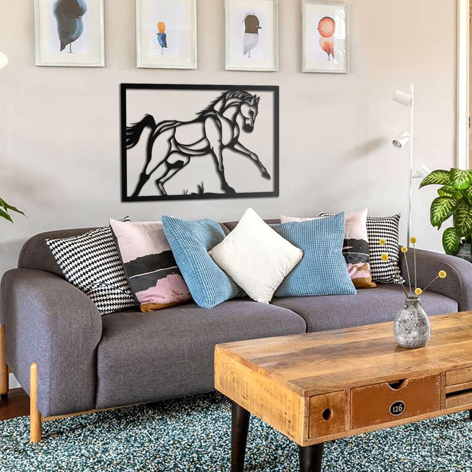 BONPERLA Dynamic Running Horse Wall Sculpture - 236 x 165 Inches