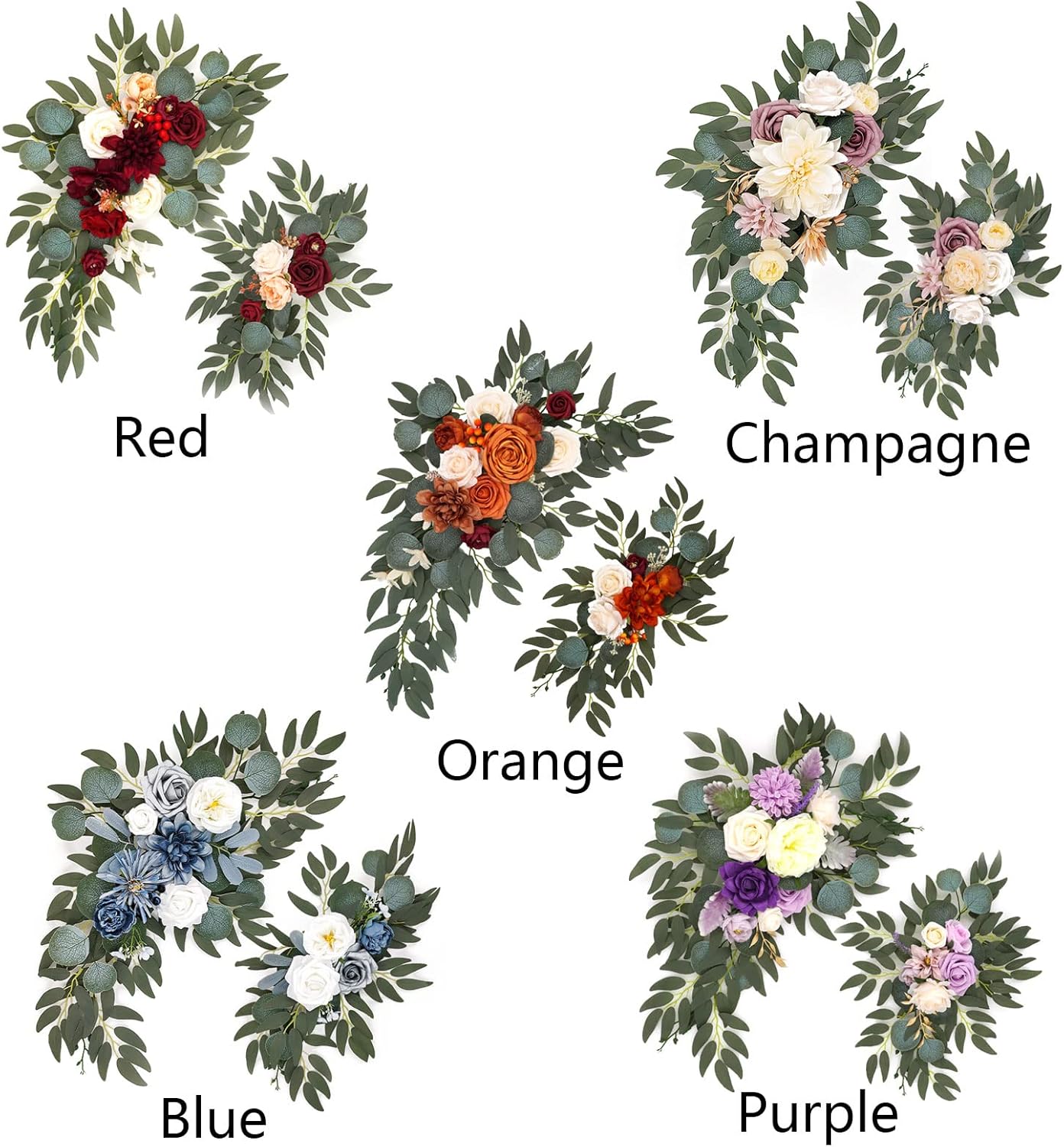 SUNFECILI Wedding Arch Flowers Decor Swag