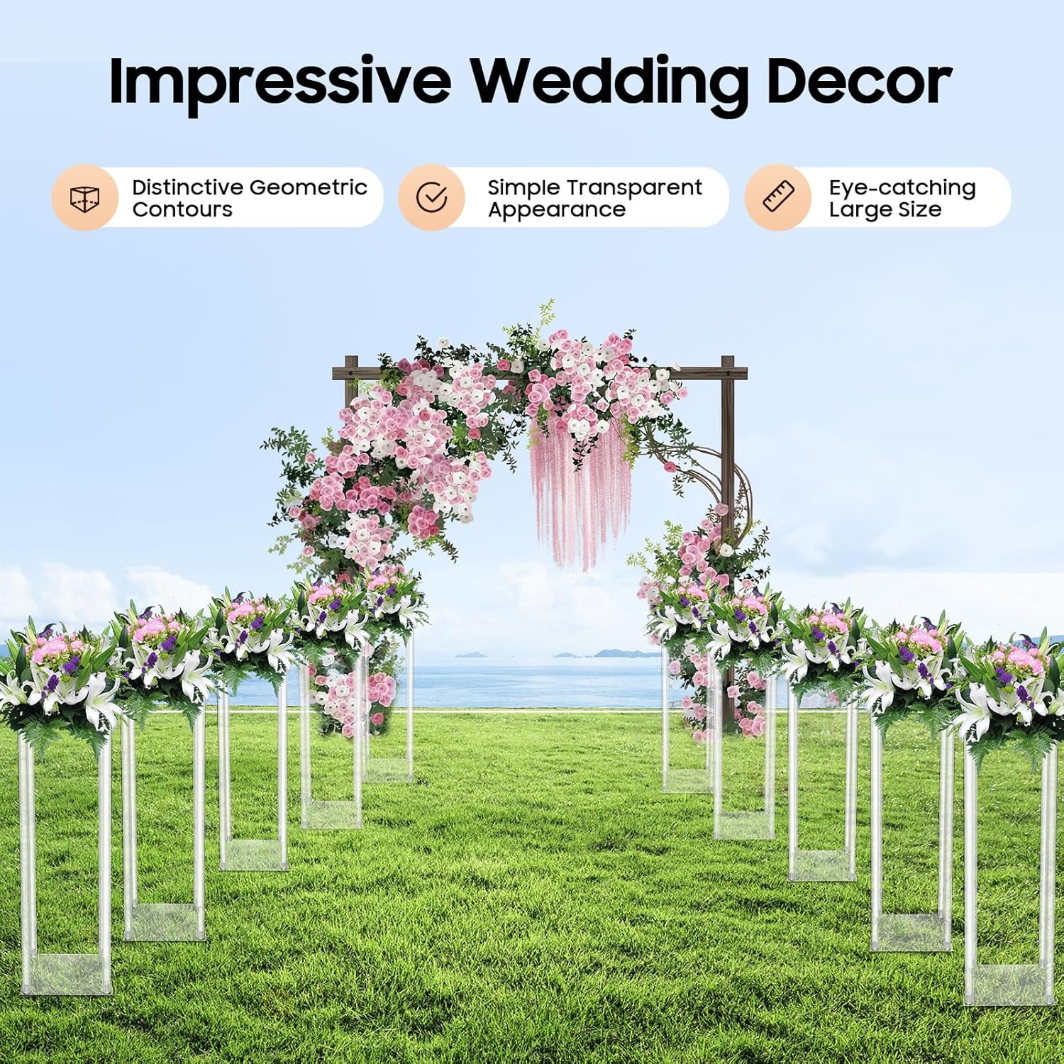 10PCS 23 6 Inch Acrylic Wedding Flower Stand
