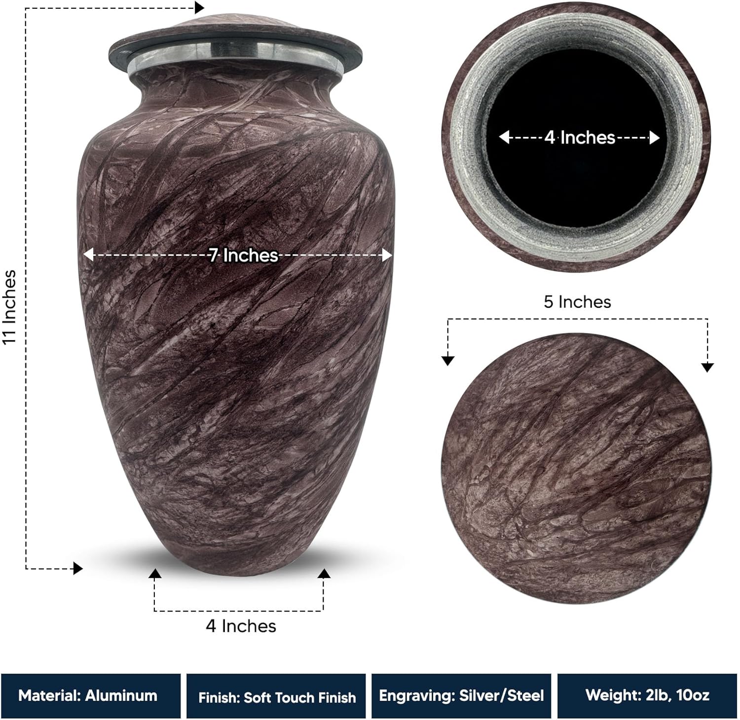 Custom Large Adult Cremation Urn with Name - Baseball Theme 200 Cubic Inch Burgundy