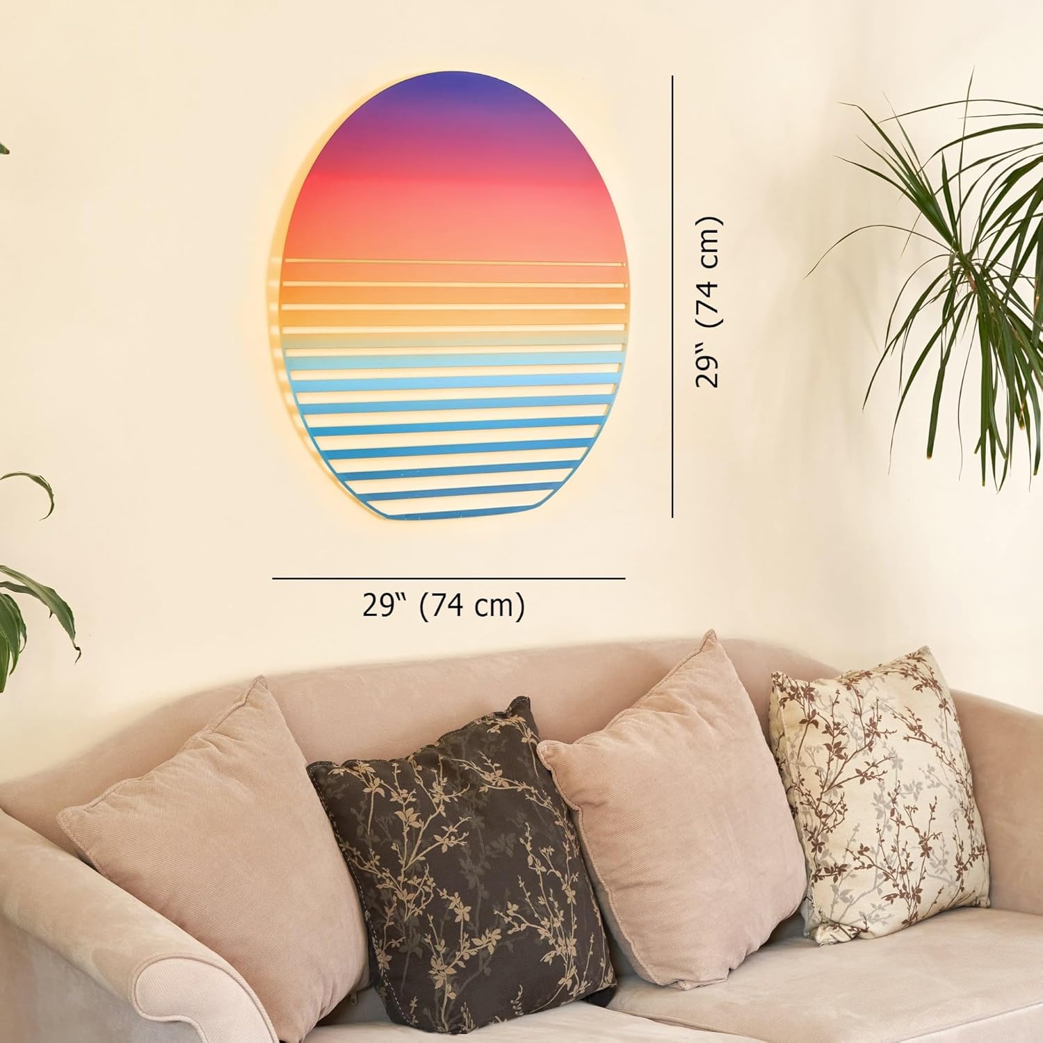 NEODECO Sunset on Sea Metal Wall Art - Large 3D Sculpture