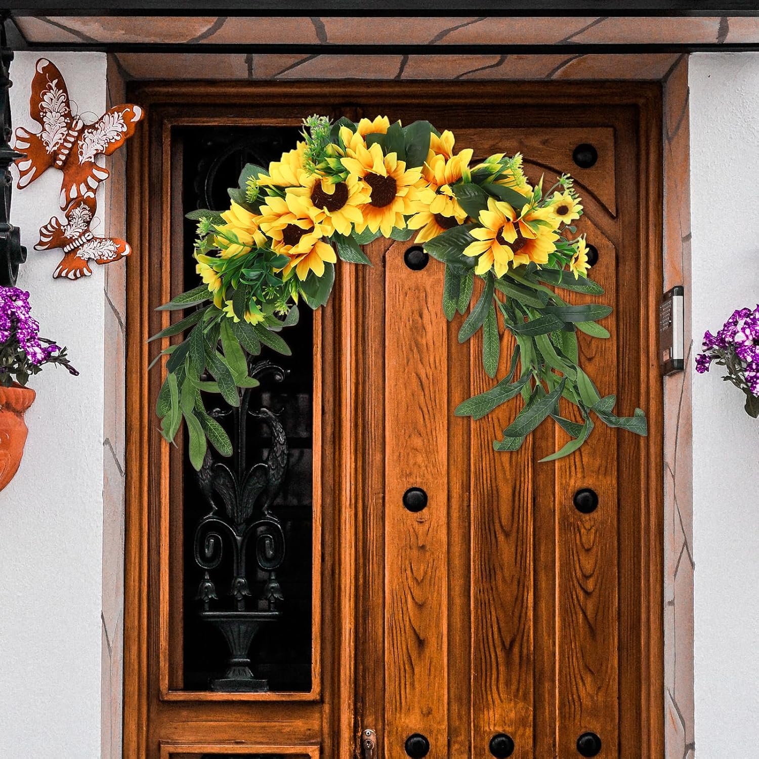 Artificial Sunflower Floral Swag for Wedding Backdrop and Home Decor