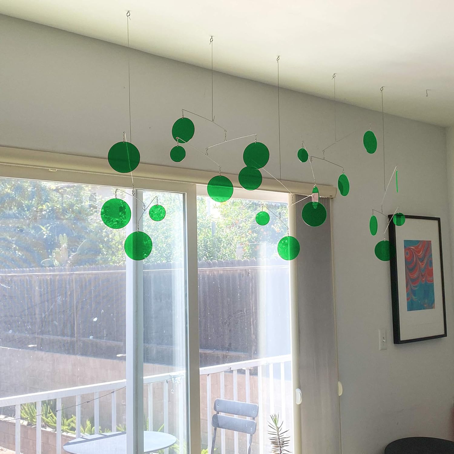 The Heavenly Clear Green Mid-Century Modern Hanging Kinetic Art