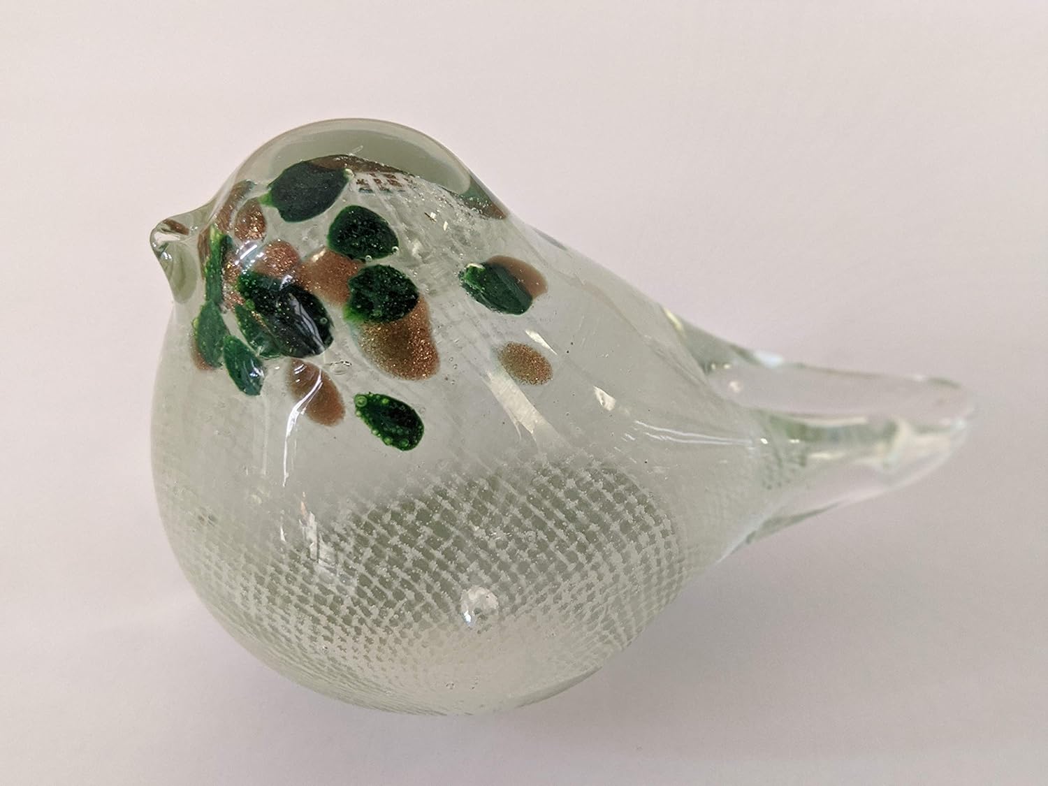 SPI Art Glass Green Feathered Bird 1