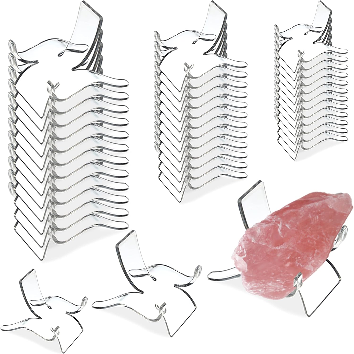 Rock Display Stand with 3 Sizes and 36PCS Acrylic Stands for Home Decor and Art