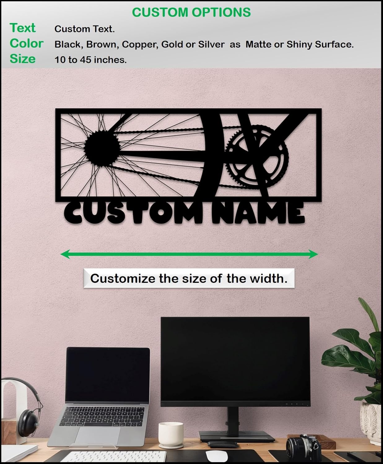 Personalized Metal Bike Wall Art Decor