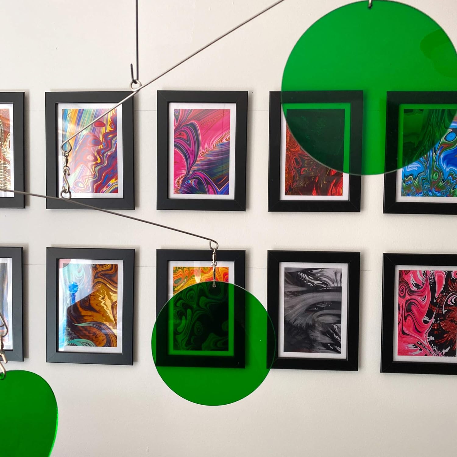 The Heavenly Clear Green Mid-Century Modern Hanging Kinetic Art