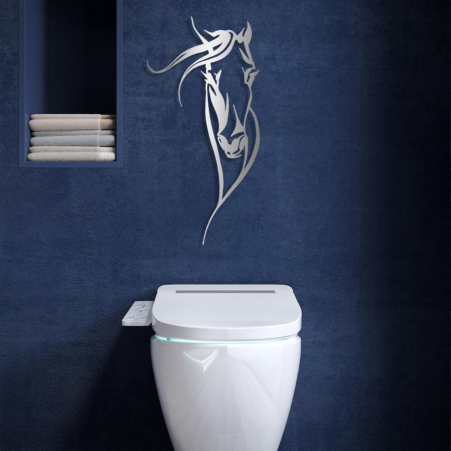 Cadeali Horse Wall Art Metal 30x15 Black