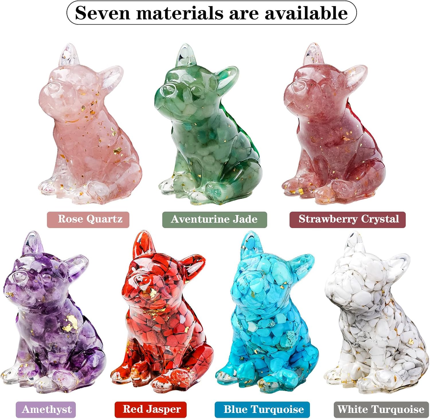 Crystal Resin French Bulldog Gravel Drop Decor Set