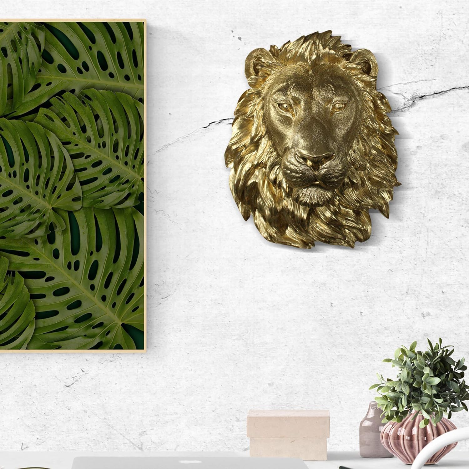 Wallcharmers Gold Lion Wall Art Sculpture