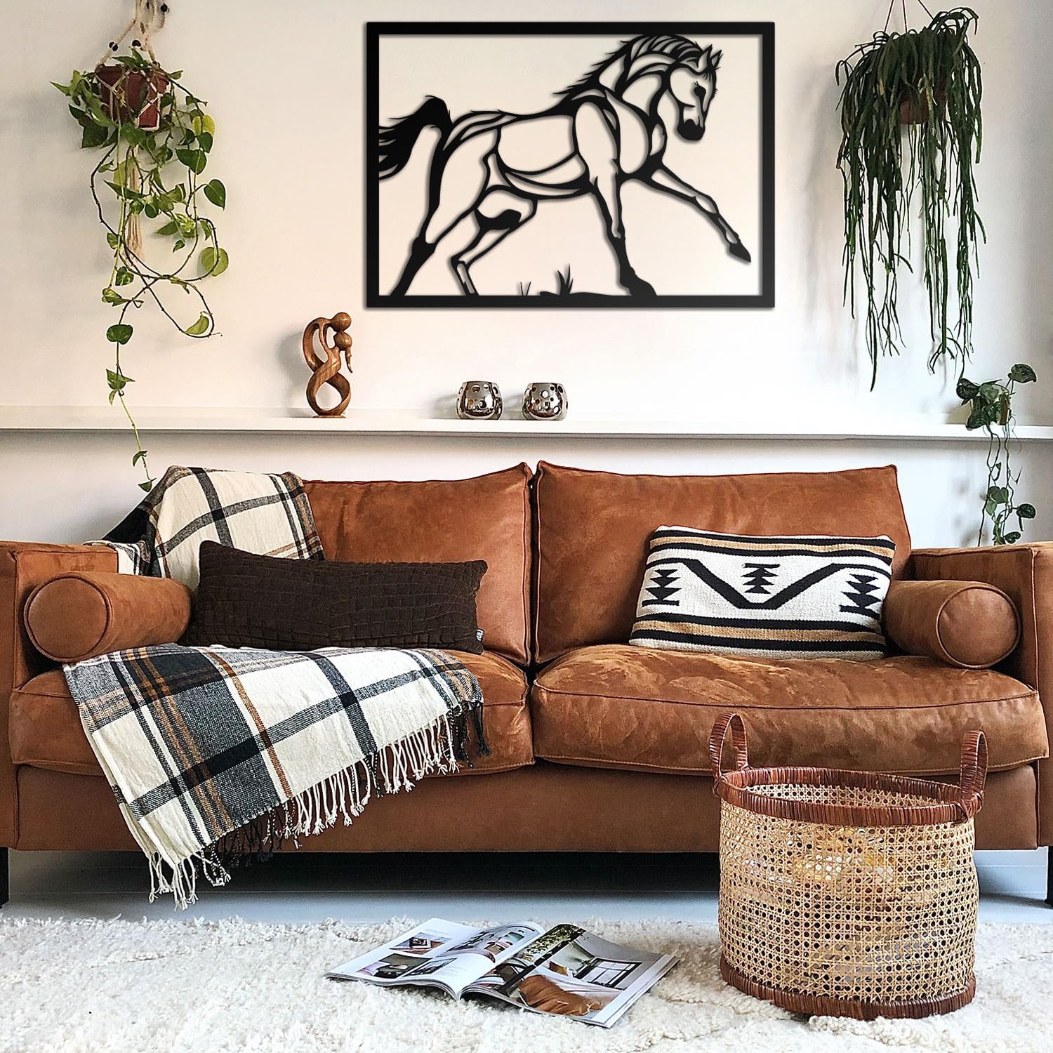 BONPERLA Dynamic Running Horse Wall Sculpture - 236 x 165 Inches