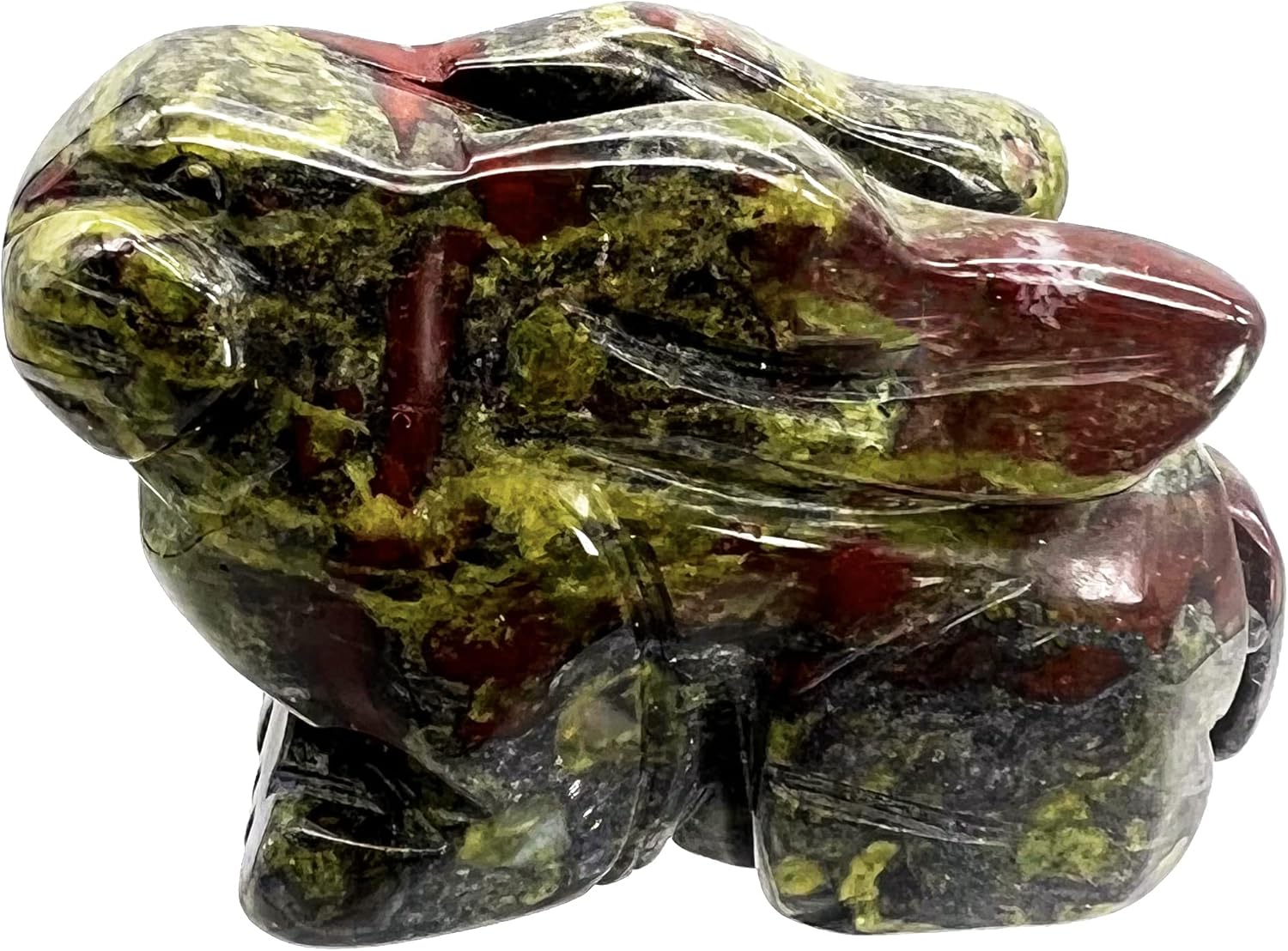 Hand Carved Dragon Bloodstone Rabbit Statue 2 Inches Healing Crystal Home Decor