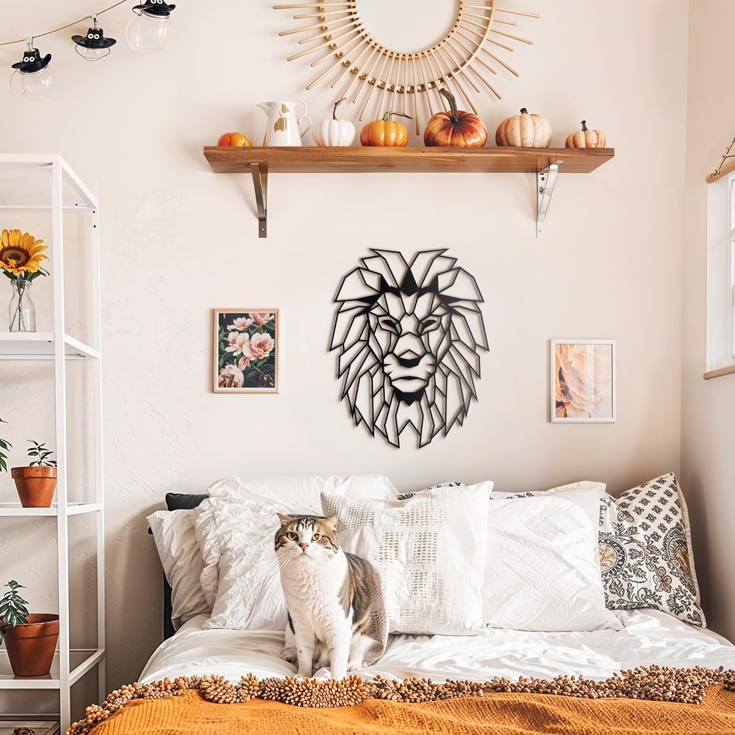 Lion Head Wall Mounted Metal Art Sculpture - Modern Design
