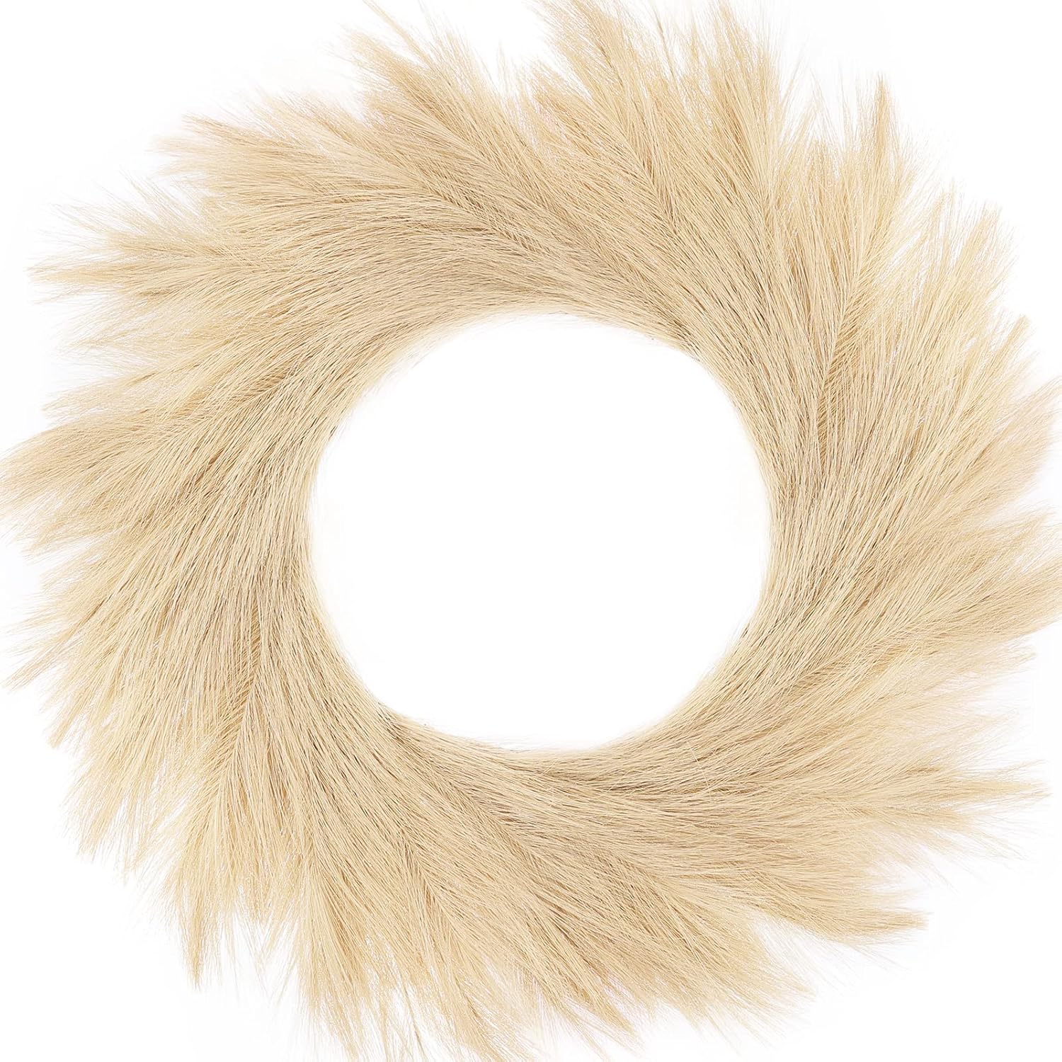 Hananona Artificial Pampas Grass Wreath 26 Beige
