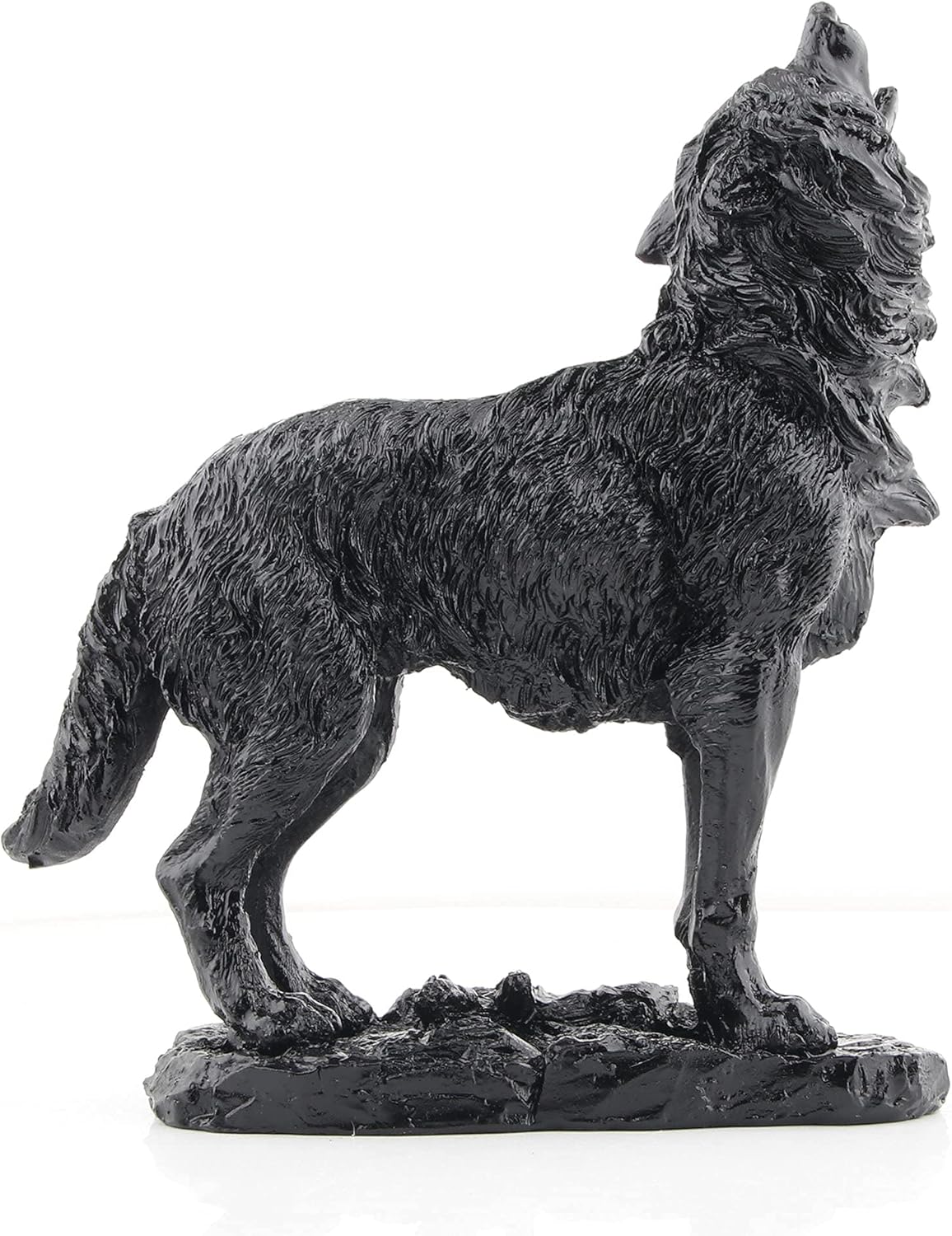Black Howling Wolf Statue Home Decor Figurine