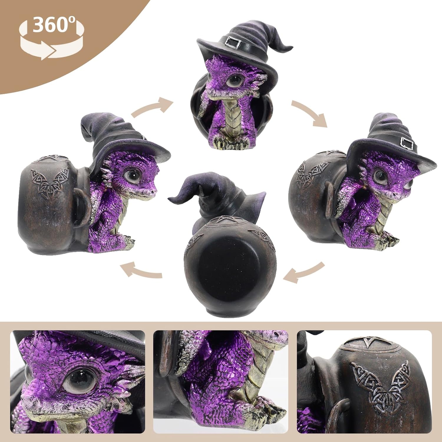Mini Purple Dragon Figurine - Fantasy Decor