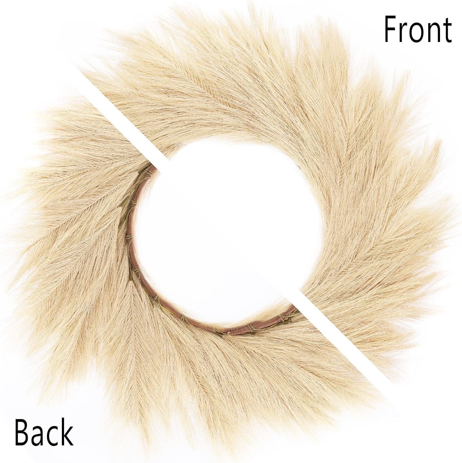 Hananona Artificial Pampas Grass Wreath 26 Beige