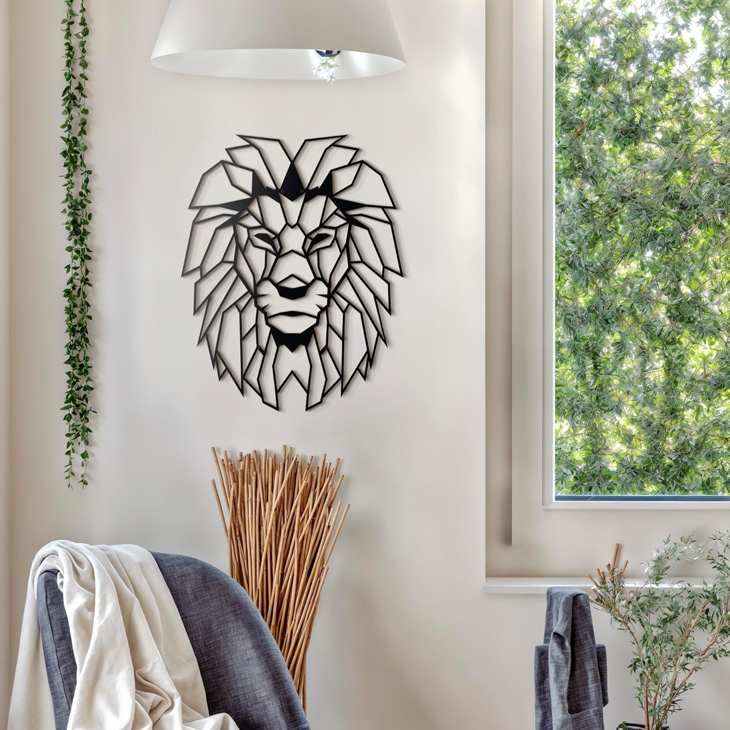 Lion Head Wall Mounted Metal Art Sculpture - Modern Design