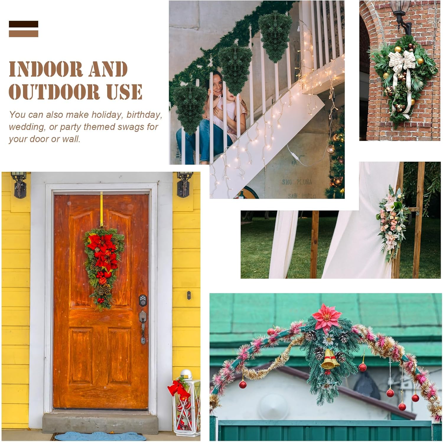 Grapevine Teardrop Swag Base 2 Pack for Door Decor