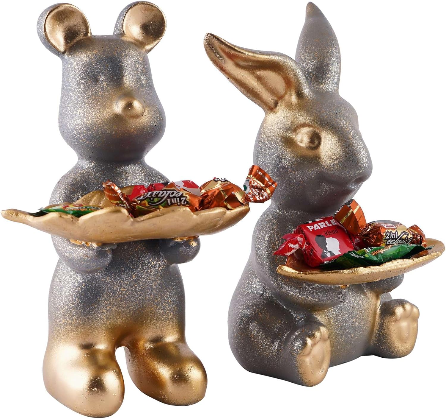 Iconic E Craft Set of Two Decorative Rabbit Statues