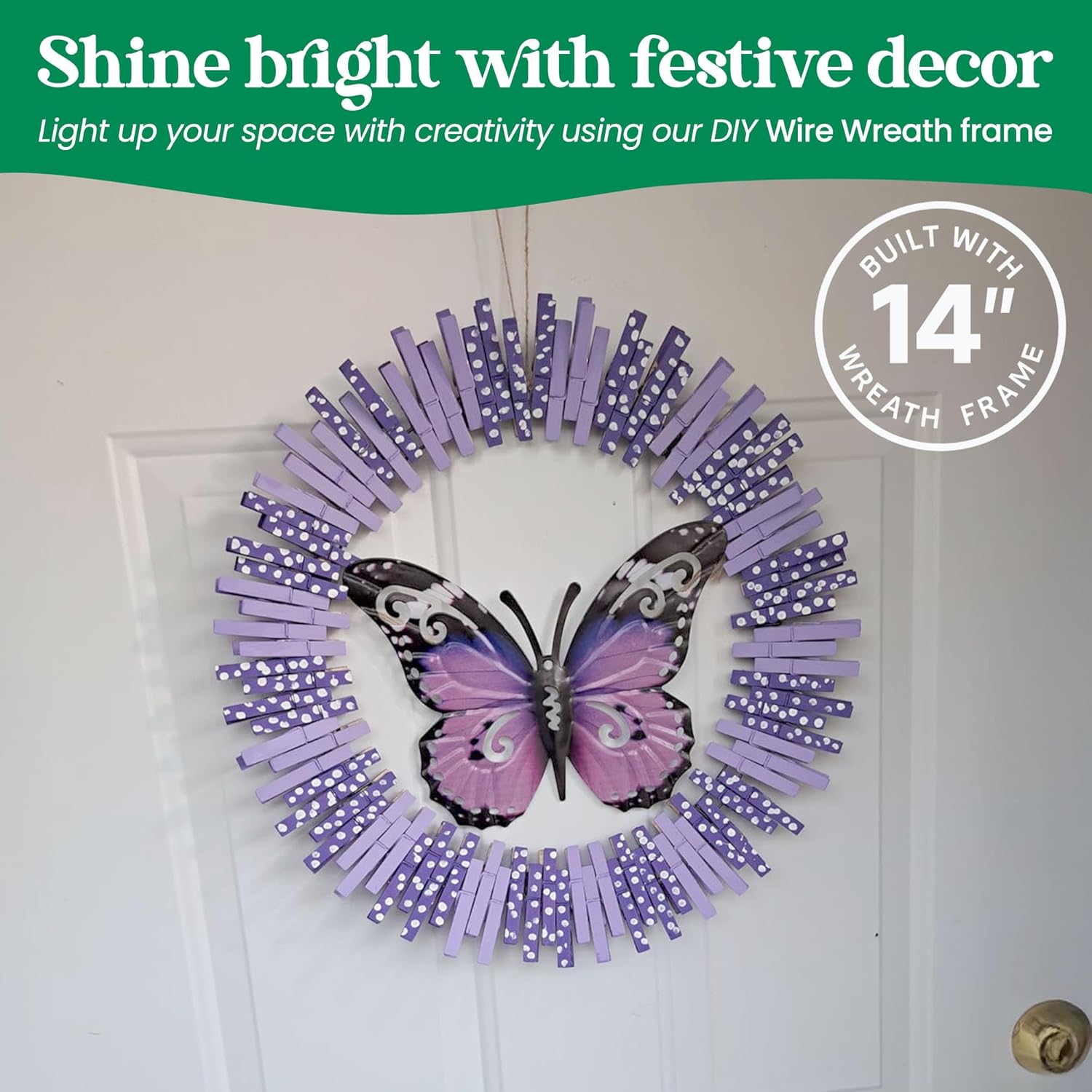 2-Pack 14 Inch Round Metal Wreath Frame